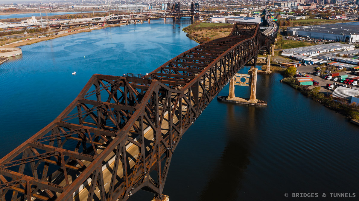 Pulaski Skyway over the New Jersey skyline